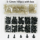 100pcs Plastic Safety Eyes for Toys DIY Crafts Teddy Bear Eye 6mm 8mm 10mm 12mm