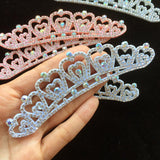 10pcs Rhinestone Crown Fabric Applique for Craft/Wedding/Clothing Decor Patch