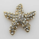 30mm 5Pcs/lot Starfish Pearl Crystal Rhinestone Metal Embellishment Buttons