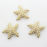 30mm 5Pcs/lot Starfish Pearl Crystal Rhinestone Metal Embellishment Buttons