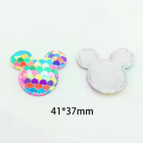16Pcs Glitter Sequins Fabric Mouse Padded Patches for DIY Crafts