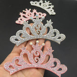 10Pcs 10MM Padded Crown Rhinestone Patches DIY Clothes Crafts Decor
