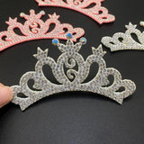 10Pcs 10MM Padded Crown Rhinestone Patches DIY Clothes Crafts Decor