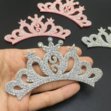 10Pcs 10MM Padded Crown Rhinestone Patches DIY Clothes Crafts Decor