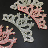 10Pcs 10MM Padded Crown Rhinestone Patches DIY Clothes Crafts Decor