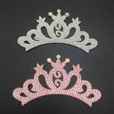 10Pcs 10MM Padded Crown Rhinestone Patches DIY Clothes Crafts Decor