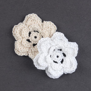 10Pcs Mini 3D Flowers Crochet DIY Applique Baby Hair Clip Hat Headwear