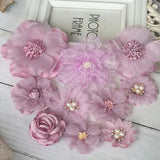 10Pcs Fabric Flowers Mix Simulation Flower Head DIY Decoration Accessories