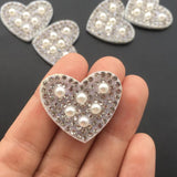 20Pcs Two Heart Rhinestones Bead Appliques Craft Decoration DIY Accessories