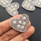 20Pcs Two Heart Rhinestones Bead Appliques Craft Decoration DIY Accessories