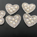 20Pcs Two Heart Rhinestones Bead Appliques Craft Decoration DIY Accessories