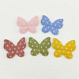 100Pcs/Lot Polka Dot Butterfly Padded Appliques For Craft Clothes Sewing DIY