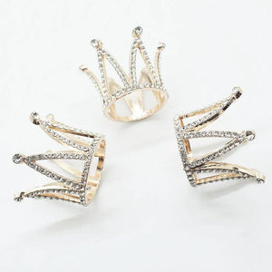 3Pc Mini Crown Crystal Decorative Accessories DIY Clothing Sewing Supplies
