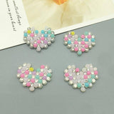 50Pcs Heart Shape Beaded Patches for Clothing DIY Hair Clip Decoration
