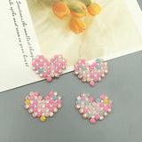 50Pcs Heart Shape Beaded Patches for Clothing DIY Hair Clip Decoration