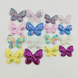 80Pcs/Lot Sequin Butterfly Padded Appliques For Craft Clothes Sewing DIY