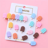 30Pcs Mini Popsicle Resin Earrings Hairpin Crafts Ice Cream Arts Applique