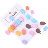 30Pcs Mini Popsicle Resin Earrings Hairpin Crafts Ice Cream Arts Applique