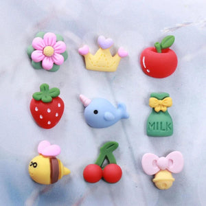 10-30 Mini Cartoon Resin DIY Hair Bows Jewelry Flat Back Decor Scrapbook Art