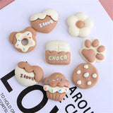 20Pcs Cartoon Resin Food Toy Cake Donuts Flowers DIY Hairpin Brooch Jewelry