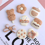 20Pcs Cartoon Resin Food Toy Cake Donuts Flowers DIY Hairpin Brooch Jewelry