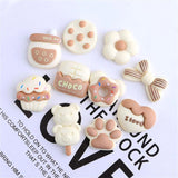 20Pcs Cartoon Resin Food Toy Cake Donuts Flowers DIY Hairpin Brooch Jewelry