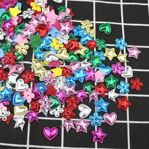 200pcs Mixed Shape Padded Patch Appliques DIY Crafts Arts Kids