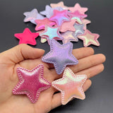40Pcs 47mm Glitter Star Applique DIY Headwear Hair Clips Baby Hats Patches