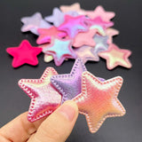 40Pcs 47mm Glitter Star Applique DIY Headwear Hair Clips Baby Hats Patches