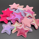 40Pcs 47mm Glitter Star Applique DIY Headwear Hair Clips Baby Hats Patches