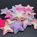 40Pcs 47mm Glitter Star Applique DIY Headwear Hair Clips Baby Hats Patches