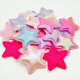 40Pcs 47mm Glitter Star Applique DIY Headwear Hair Clips Baby Hats Patches