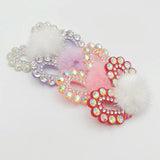 10Pcs Rhinestone Mouse Ears with Mink Fur Patches DIY Accessories