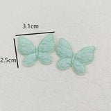 100Pcs 3.1*2.5CM Butterfly Padded Appliques DIY Sewing Clothes Supplies