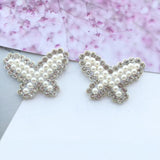 12Pcs 42MM Star Heart Pearl Rhinestone Applique for DIY Clothes Crafts Decor