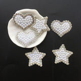 12Pcs 42MM Star Heart Pearl Rhinestone Applique for DIY Clothes Crafts Decor