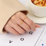 Anslow Jewelry Light Dollar Shape Plated Finger Ring Friendship Christmas Gift