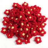 20Pcs 4.5cm Puff Flower DIY Hand-knitted Cotton Wool Hook Flower Craft Supplies