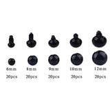 100Pcs/Set DIY Doll Eyes 6-12mm Safety Crafts For Doll Toy Animal Eyeball