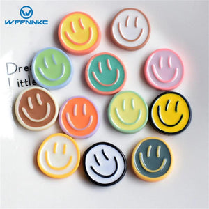 20Pcs Smiling Face Resin DIY Accessory for Earring Hairpin Clothing Phone Case