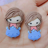 20pcs Flat Back Princess Resin Cabochons DIY Hair Clip Phone Case Accessories