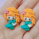 20pcs Flat Back Princess Resin Cabochons DIY Hair Clip Phone Case Accessories