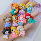 20pcs Flat Back Princess Resin Cabochons DIY Hair Clip Phone Case Accessories