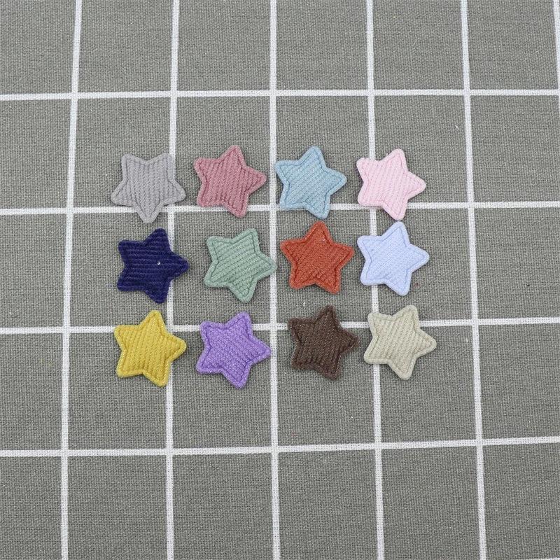 100pcs 26mm Corduroy Stars Padded Patches Appliques DIY Craft Toys