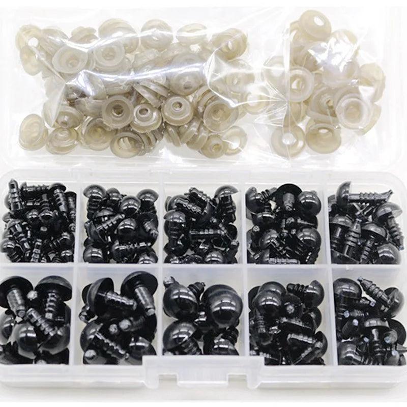 200PCS Safety Eyes and Noses Plastic Craft Dolls Eyes for Amigurumi Crochet