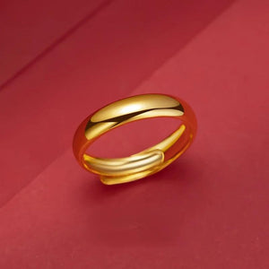 24K Yellow Plated Glossy Spaghetti Ring Open Ring for Women