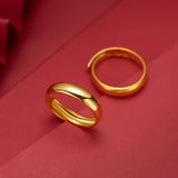 24K Yellow Plated Glossy Spaghetti Ring Open Ring for Women