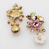 5pcs 15*30mm Silver Rhinestone Button Wedding Wine Glass Decoraation