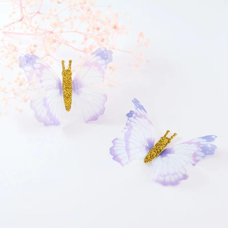 Chiffon Tulle Butterfly Wings Glitter DIY Craft Accessories Earring Neckl