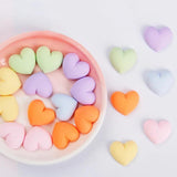 50Pcs Hearts Resin Flatback Hair Earring Accessory DIY Craft Supplies